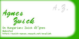 agnes zwick business card